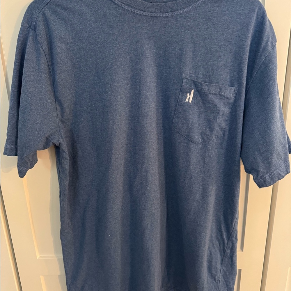 johnnie-O Classic Heathered Blue Cotton Short Sleeve Tee
